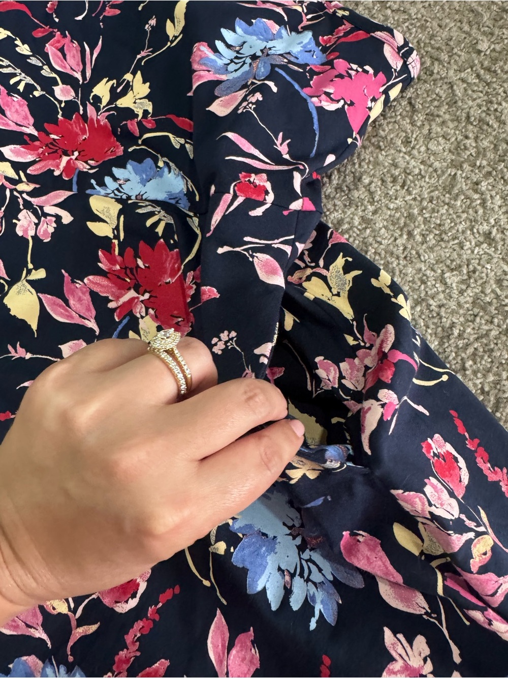 Pact organic cotton Floral fit and flare Midi Dress in day spring blooms. - Picture 10 of 11